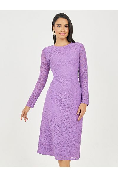 Styli All Over Lace A-Line Midi Dress