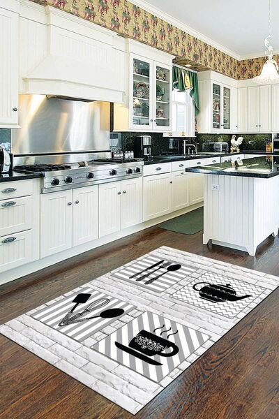 Viva Home Kaymaz Taban Makinede Yıkanabilir Mutfak Halısı 80 x 120 Ar170
