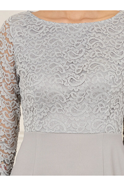 Styli Lace Detail Long Sleeves Mermaid Dress