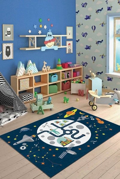 RugViva Makinede Yıkanabilir Kaymaz Tabanlı Çocuk Halısı Ar065