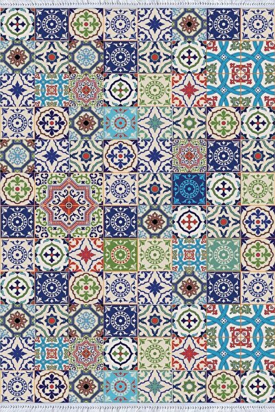 Viva Home Makinede Yıkanabilen Kaymaz Taban Çini Mutfak Halısı Ar207