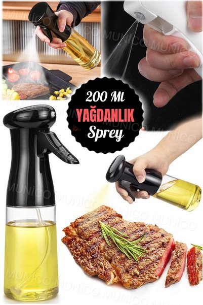 Munico 200 Ml Hazırlık Aksesuarı Mutfak Zeytinyağı Spreyi Yağ Spreyi Sprey Ya...