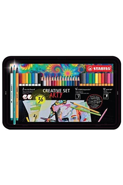 Stabilo Kreatif Set Arty 36 Lı Metal Kutu 87/3193 / Stabilo