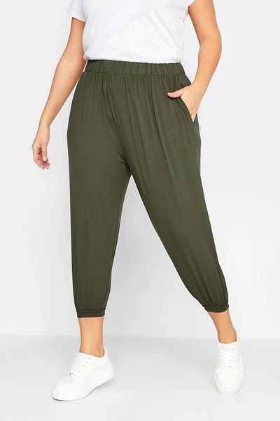 Stil Diva Plus Size Pocketed Jogger Pants with Rubber Detail on the Leg and Waist144781