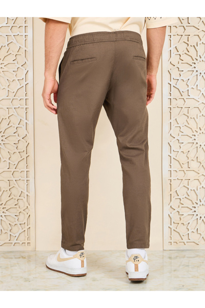 Styli Cotton Slub Relaxed Fit Ankle Length Pant