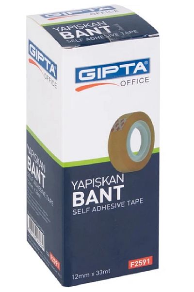 Gıpta 12Mmx33Mt Acrylic Yellow Cellophone Tape - 12 Pcs