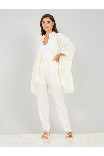 Styli Solid Drawstring Tapered Pants