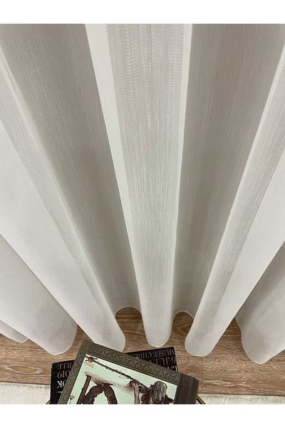 Brillant Modern 1/2,5 Medium Pleat - Ecru Color Tulle Curtain