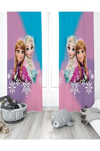 EVPANYA Perdele pentru cameră pentru copii roz albastru Elsa (preț cu o singură aripă)