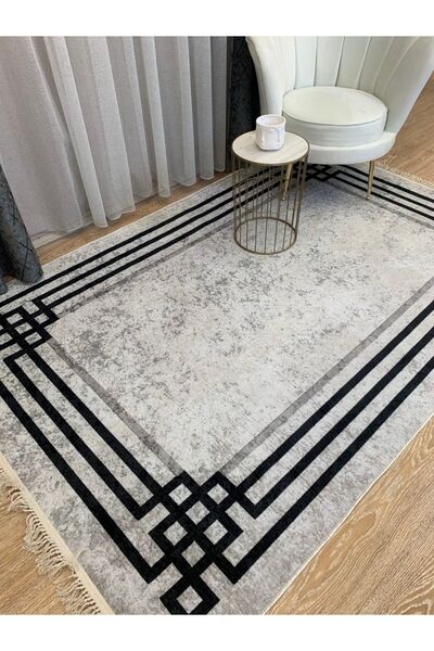 Brillant Geometrik Geçişli Şönil Görünüm Lateks Kaymaz Taban Leke Tutmaz Saça...