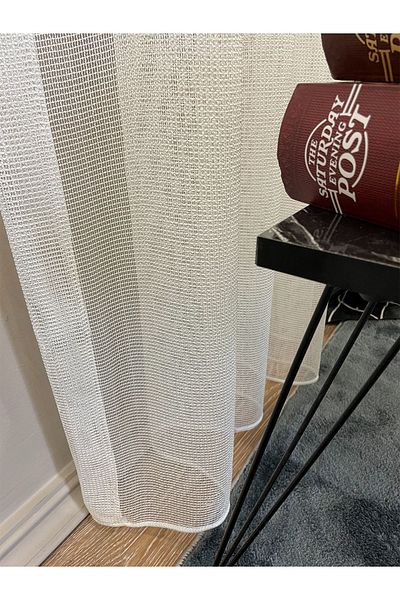 Brillant Modern Armor Look 1/2,5 Pleat - Ecru - Cream Tulle Curtain