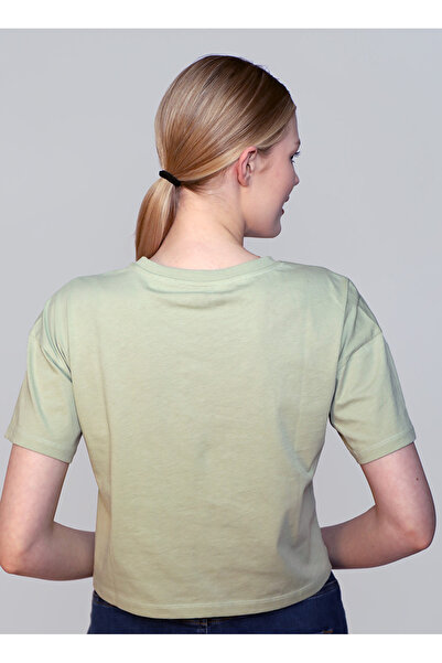 Lee Cooper O Neck Printed Light Khaki Women's T-Shirt 242 Lcf 242001 Addy A. Khaki