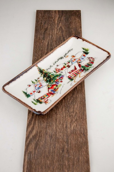 Bursa Porselen Dekor Snowy Porcelain Cheese and Presentation Tray