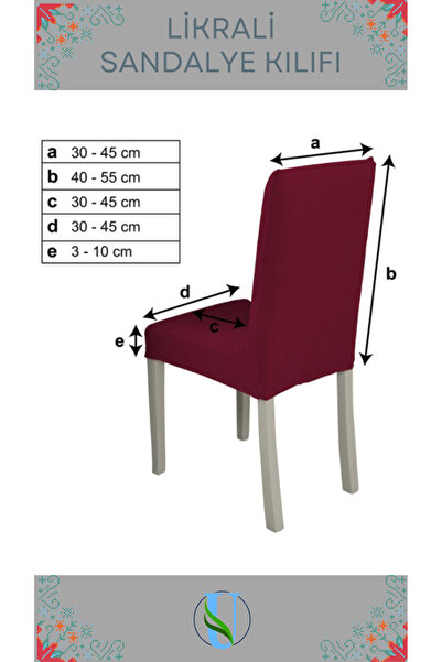Uy Style likrali sandalye kılıfı, lastikli,esnekli sandalye örtüsü pitikare desen 6adet
