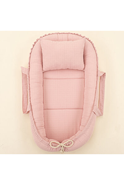 Yunikobaby Müslin Babynest ve Yastık - Pudra Muslin