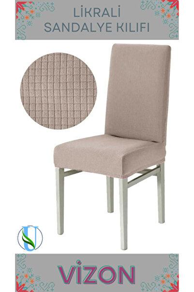 Uy Style likrali sandalye kılıfı, lastikli,esnekli sandalye örtüsü pitikare desen 6adet