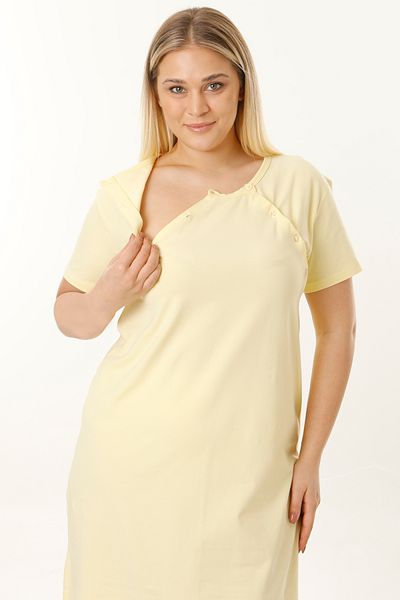 par lingerie pl Yellow Maternity Nursing Nightdress - Short Sleeve