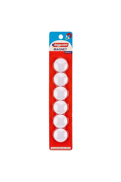 Bigpoint 30 mm 6-Piece White Magnet Blister