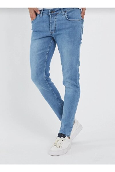 BARİTEKS Men's Ice Blue Slim Fit Lycra Jeans Trousers Tom Raider Jean