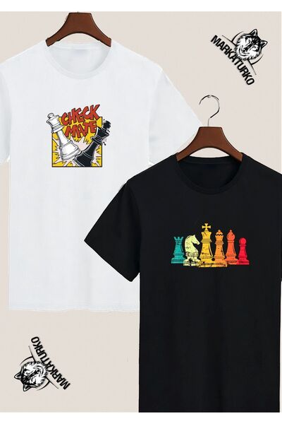 MarkaTurko CHESS 2-Piece Printed Kids T-Shirt Set