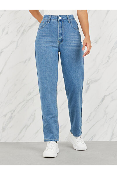 Styli Yüksek Bel Bıyık Dar Paça Kot Pantolon