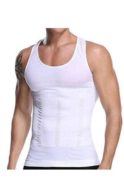 SAUNA SUIT Premium Men's Corset Recovery Waist Chest Belly Size 2 White Undershirt