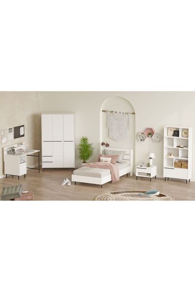 L'occi Concept Leena Genç Odası Takımı 5'Li Set Beyaz LA25-W