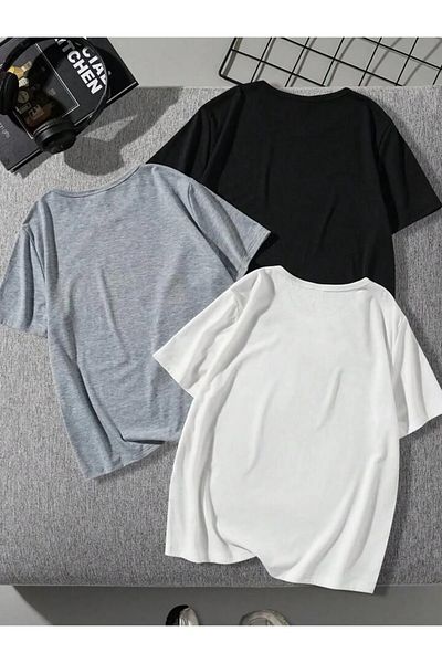 Machetta Sada 3 dětských triček - Oversize Crew Neck, potištěné
