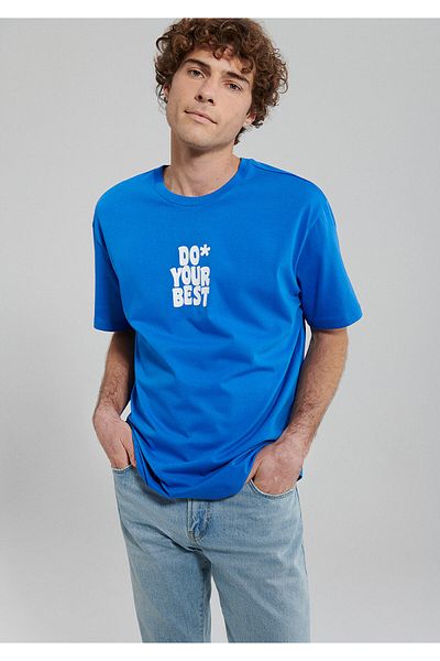 Mavi Tricou albastru imprimat, cu croiala lejeră / cu o formă lejeră, relaxată0611933-81347