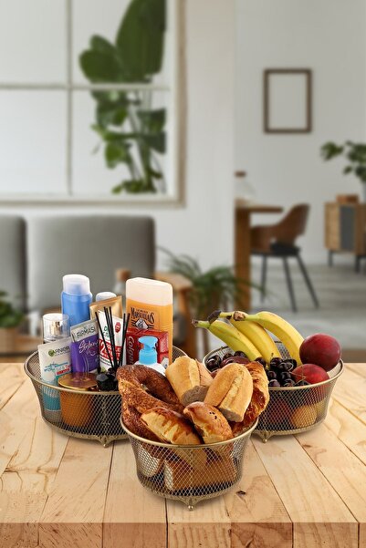 Evisimo Leon Metal Meyvelik-sebzelik-düzenleyici-ekmeklik Eskitme 3.lü Set