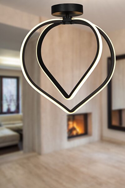 Begüsa Pars Ledli Tavan Montaj Avize Siyah