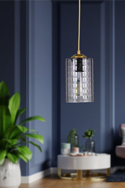 Begüsa Akgün Tekli Avize Eskitme Füme Akrilik