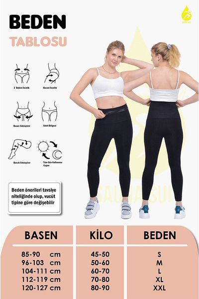 SAUNA SUIT Ultra High Premium Waist Silicone Anti-Slip Black Corset Leggings for Belly, Basen, Hip, Leg