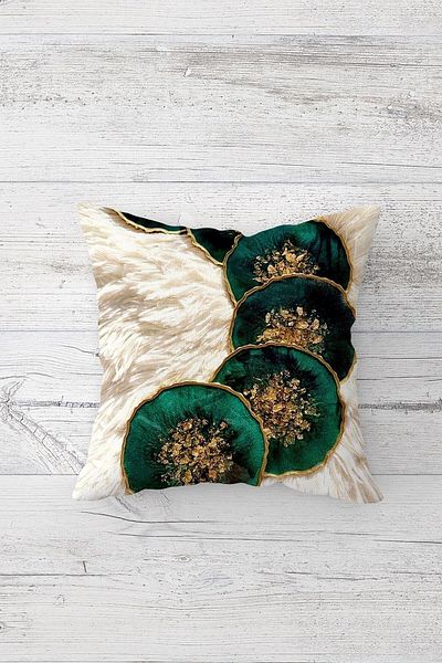 on the clouds Flower Patterned and Striped Hidden Zippered Throw Pillow Cover Sofa Pillow Cover Set (4pcs)