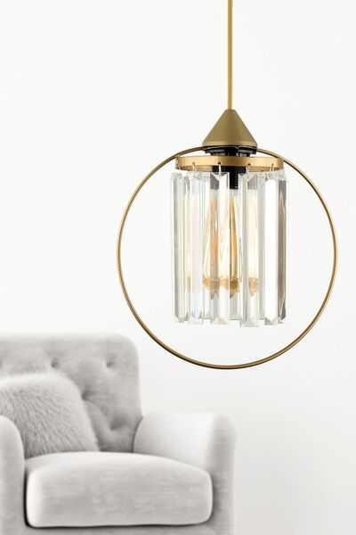 Begüsa Lemos Kristal Taşlı Tekli Avize Eskitme