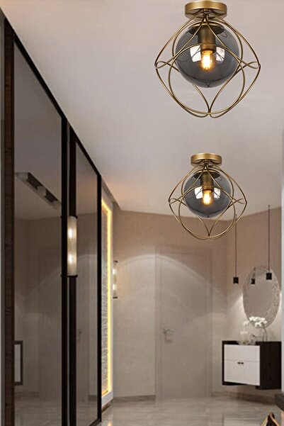 Begüsa Suna Tekli Eskitme-füme Camlı Tavan Montaj Avize