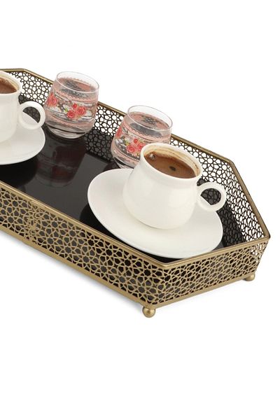 Begüsa Güzin Metal Presentation Tray, Organizer, Ceremony, Promise Engagement Tray, Multi-Purpose Luxury Tray Antique No:2
