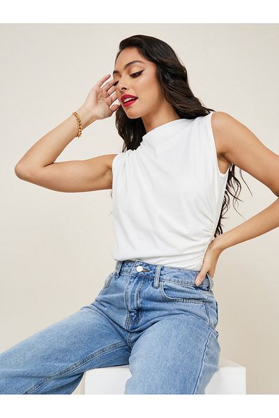 Styli Sleeveless High Neck Regular Fit Knit Top