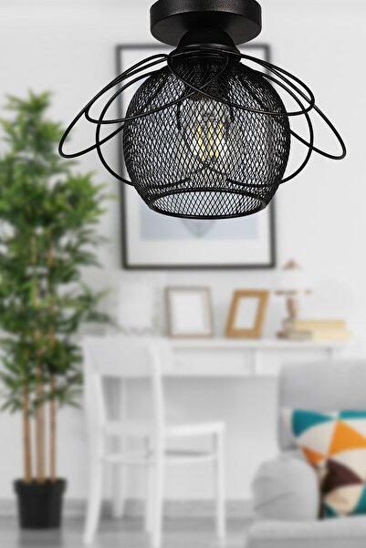 Begüsa Ares Tavan Montaj Tekli Avize Siyah