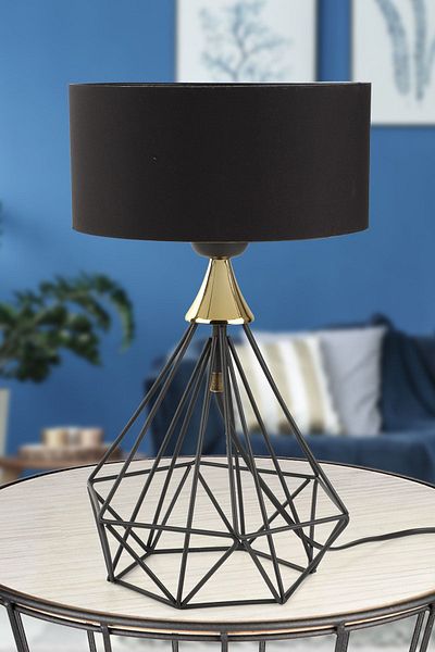 Begüsa Black Sude Table Lamp - Stylish Hat