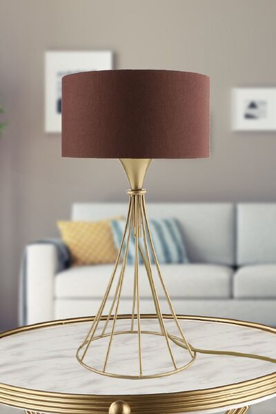 Begüsa Kore Masa Lambası Eskitme Kahverengi Şapka