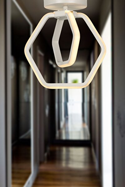 Begüsa Alena 3 Renk Ledli Tavan Montaj Tekli Avize Beyaz