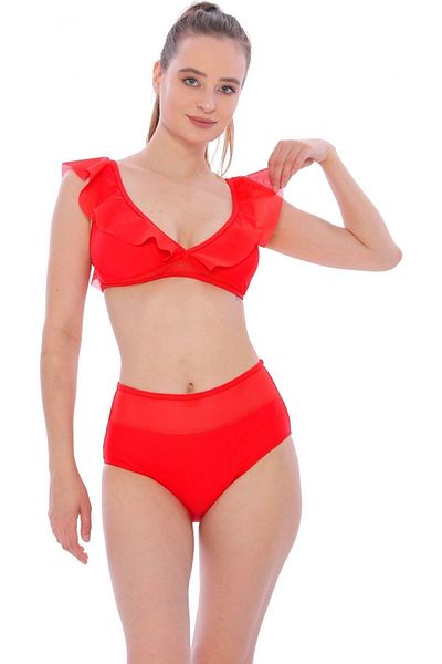 Argisa Flat Ruffle High Waist New Bikini 5029 Red