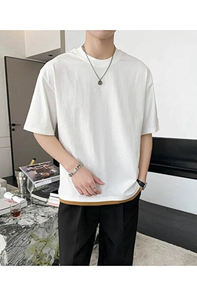 JustBS Unisex bela majica velikog kroja