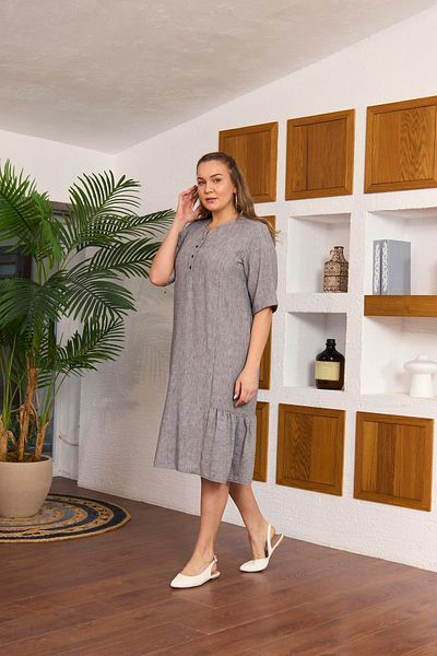 RMG Prevailing Collar Ruffle Skirt - Plus Size Black Dress