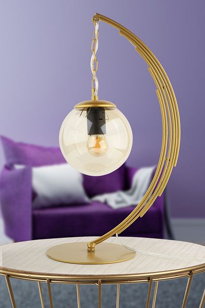 Begüsa Gold Honey Glass Ayko Table Lamp