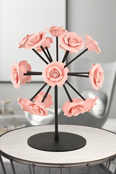 Begüsa Begonya Aksesuar Siyah Porselen Çiçekli No:03