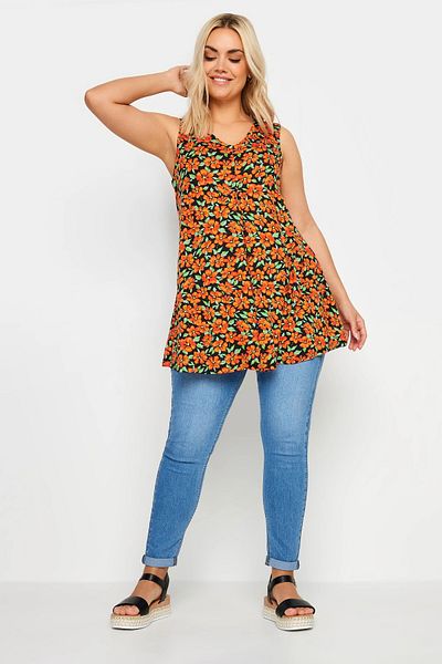 Stil Diva Μπλούζα με λαιμόκοψη Lycra Plus Size - Αμάνικη 321677