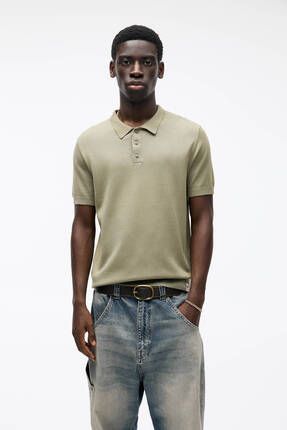 Pull Bear K sa Kollu Ve Polo Yaka Basic Orme T shirt Fiyat Yorumlar Trendyol