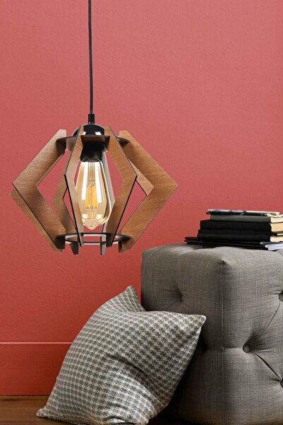 Begüsa Urla Tekli Ceviz Ahşap Avize No:1